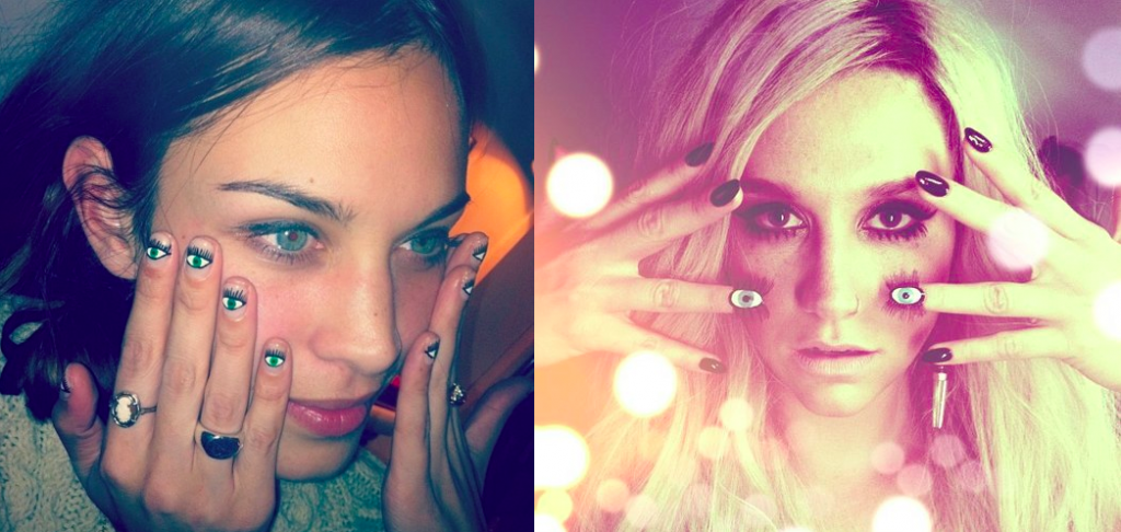 alexa-chung-evil-eye-nails-kesha