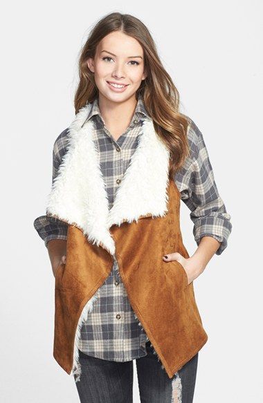 faux shearling vest