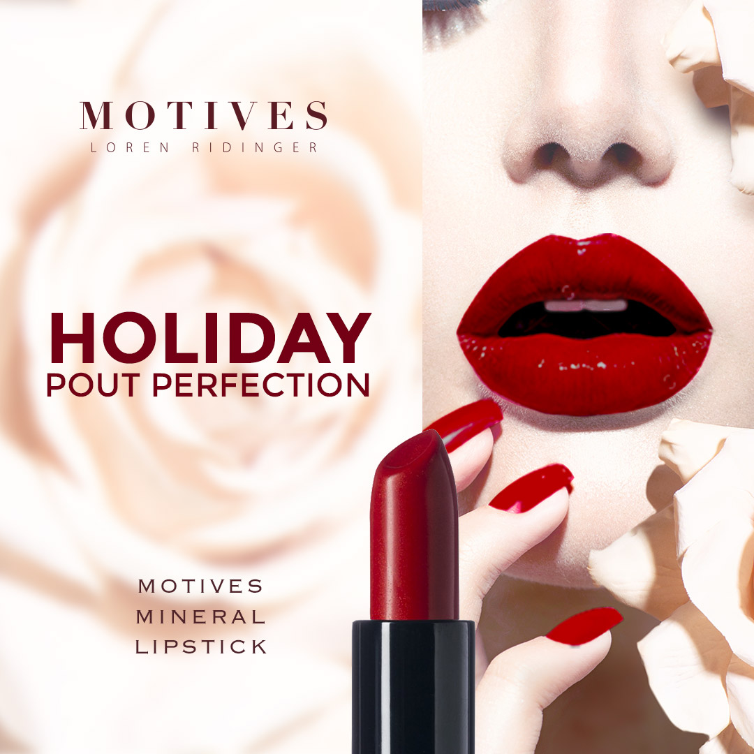 Motives holiday makeup red lipstick