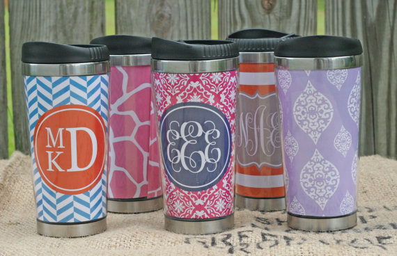 monogrammed coffee tumblers