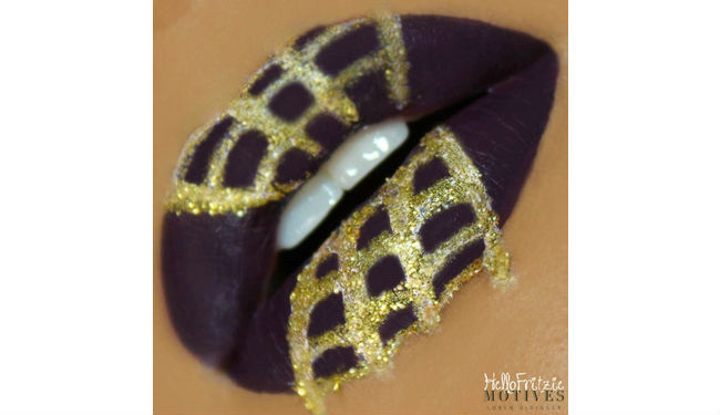 spider web lips tutorial halloween