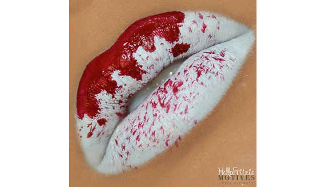 thriller lips halloween makeup tutorial