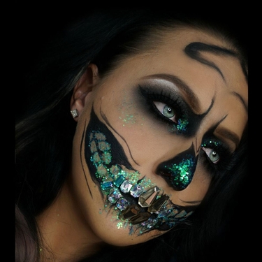 glamour skull, skull, halloween, halloween makeup, Get the Look with Motives®: Glamour Skull