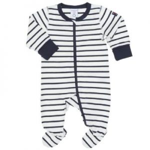 navy stripes newborn pajamas