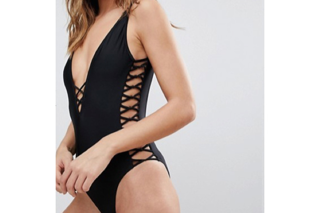 The Black Swimsuit is IN, black swimsuit, black bikini, kim kardashian, topshop, asos