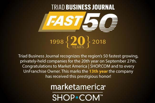 Market America Makes Triad Business Journal’s Fast 50, fast 50, 2018, market america, shop.com