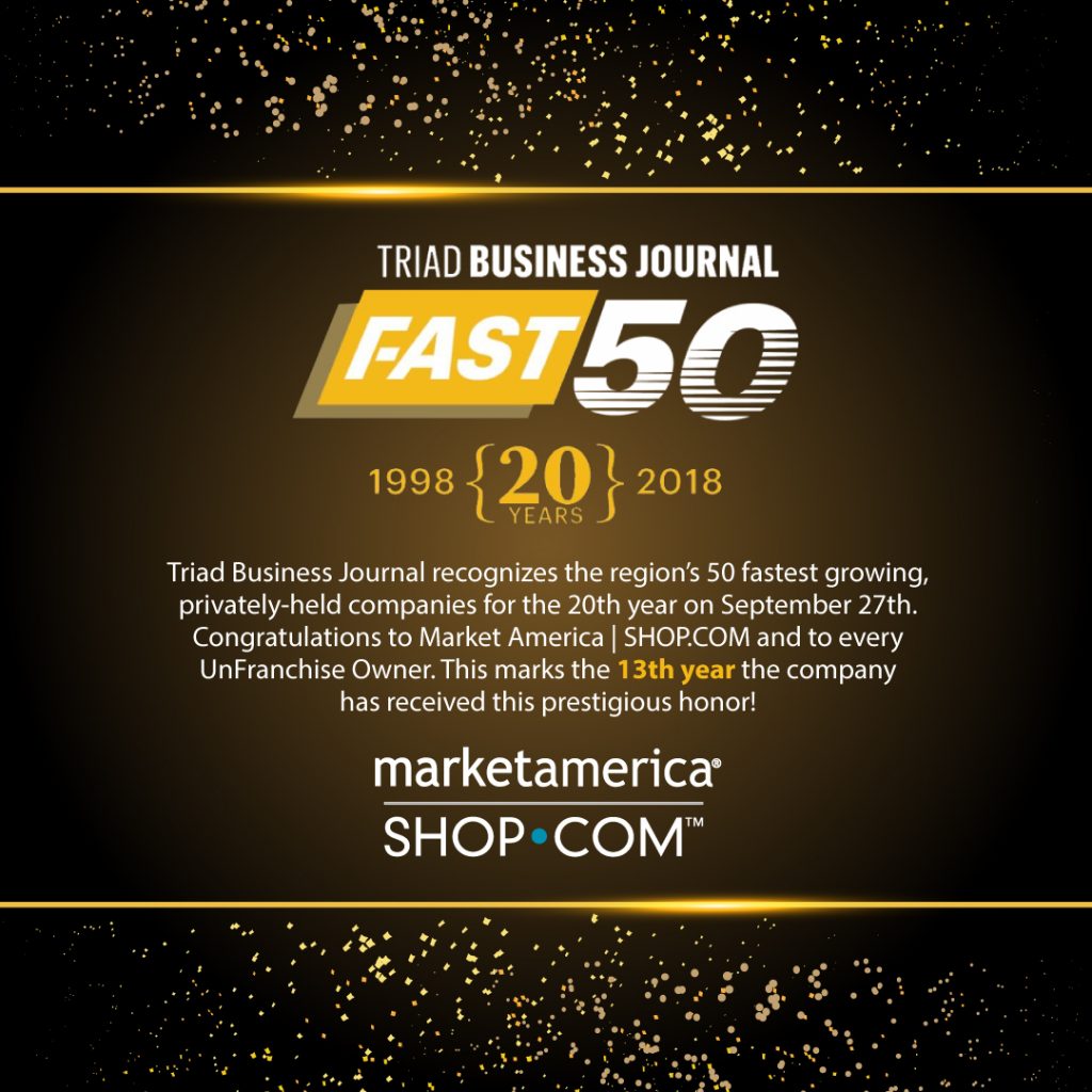 Market America Makes Triad Business Journal’s Fast 50, fast 50, 2018, market america, shop.com